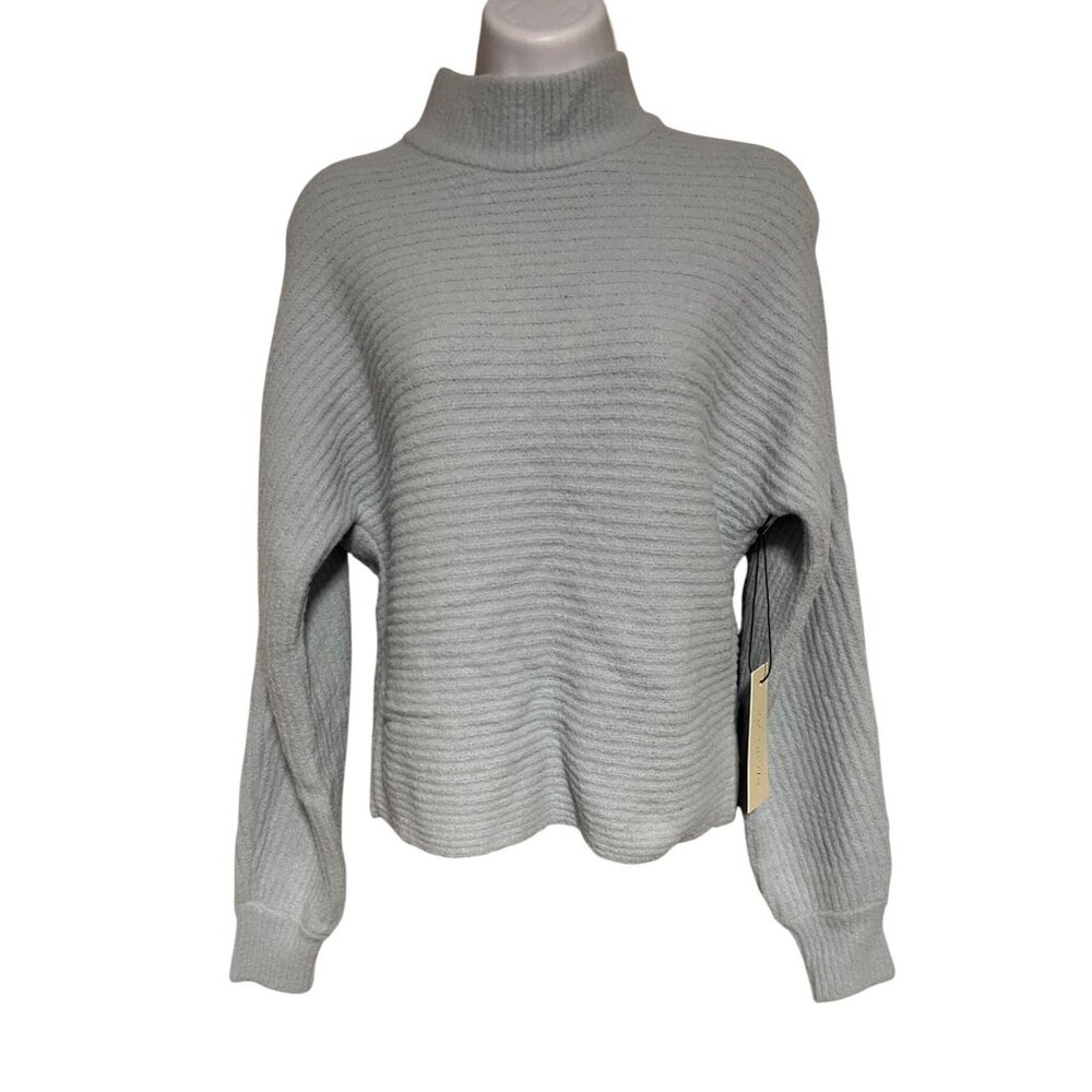 Rachel Zoe Sweater Womens Size XS Light Blue Ribbed Knit Mockneck